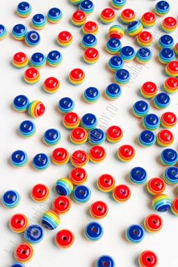 Бусины круглые 12 мм "Разноцветные полоски" (40 шт) SF-2245, №11