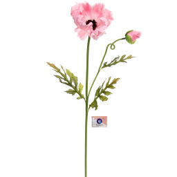 Цветок искусственный "Natur" 60см Мак розовый