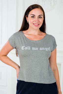 Футболка женская из вискозы Лирика серый меланж Call me angel - Амадэль фото 5