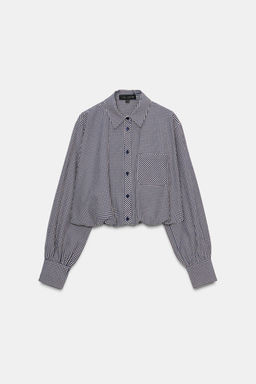 GINGHAM BALLOON SHIRT - Zara фото 5