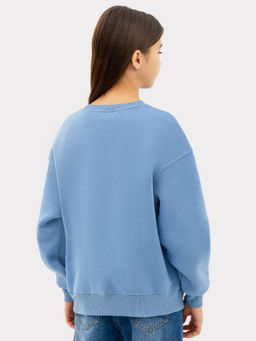 Джемпер для девочек светло-синий с печатью - Mark formelle фото 3