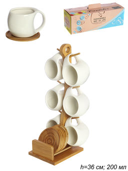 Чайный набор 12 предметов 200 мл / KT047 /уп 20/ на подставке - Галеонтрейд фото 4