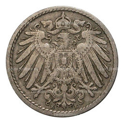 Монета 5 пфеннигов 1902 года Е Германия