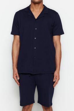TRENDYOL MAN Lacivert Unisex Regular Fit Apas Yaka Sortlu Pijama Tak?m? TMNSS23PT00007 - Trendyolmilla фото 13