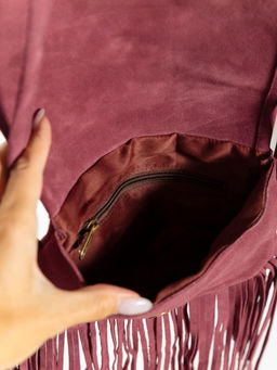 Сумка замшевая с бахромой через плечо 1113/2/31 - Ганг фото 5