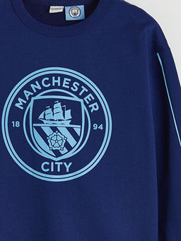 Manchester City Bask?l? Erkek ?ocuk Sweatshirt