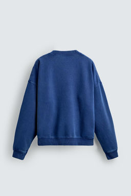 SUDADERA BOXY FIT TEXTOS ESTAMPADOS / Marino - Zara фото 8