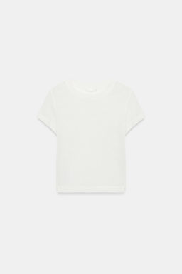 CAMISETA R?STICA MANGA CORTA / Blanco - Zara фото 5