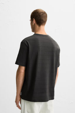 STRIPED BUTTON NECK T-SHIRT - Zara фото 3
