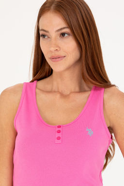 Женская розовая базовая футболка - U.s. polo assn фото 10