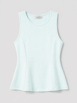 Bisiklet Yaka Peplum Bluz