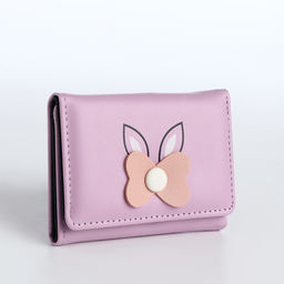 Кошелёк «Цветочек», маленький, для девочки, на кнопке, сиреневый