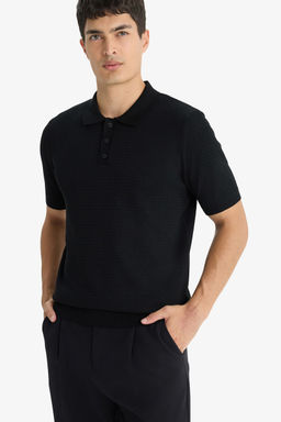 Standart Fit Polo Yaka Triko K_sa Kollu Ti__rt