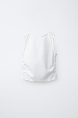 CAMISETA CUT OUT BORDADO / Crudo