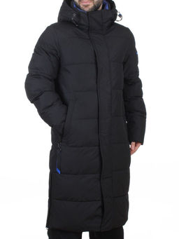 6896 BLACK Куртка мужская зимняя удлиненная (200 гр. холлофайбер)