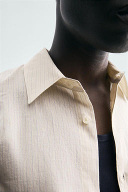 STRIPED COTTON-VISCOSE SHIRT - Zara фото 7