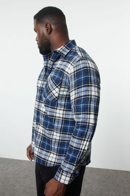 TRENDYOL MAN Mavi Regular Fit K?sl?k Kareli Ekose Oduncu Buyuk Beden Gomlek TMNAW25AX00003 - Trendyolmilla фото 2