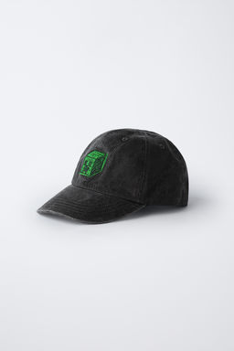 6-14 YEARS/ WASHED EFFECT CAP WITH MINECRAFT MOJANG AB. EMBROIDERY - Zara фото 2
