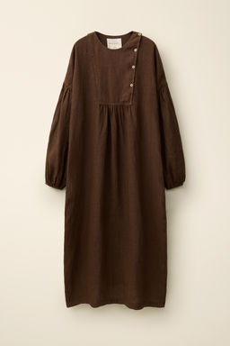 VESTIDO LINO 100% CREATED BY CARAMEL LONDON X ZARA / Chocolate  фото 3