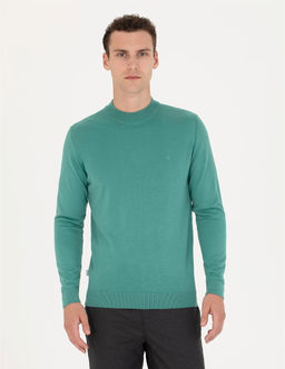 Mint Regular Fit Bato Yaka Y_n Kar___ml_ Basic Triko Kazak