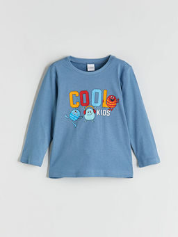 Bask?l? Erkek ?ocuk Pijama ?st