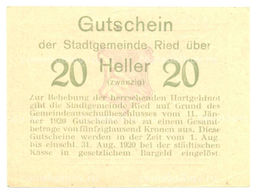 Банкнота 20 геллеров 1920 года Австрия  Нотгельд