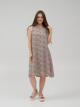 Легкое струящееся платье с карманами пудровый - Odis фото 3