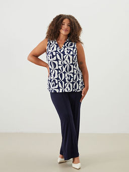 G?mlek Yaka Desenli Bluz