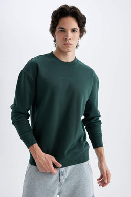 Толстовка свободного кроя с круглым вырезом и принтом - Defacto фото 5