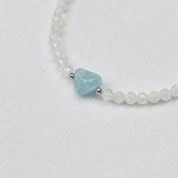 Браслет из Лунного камня и Аквамарина - Радуга самоцветов фото 3