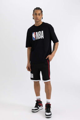 DeFactoFit Футболка Oversize с круглым вырезом и короткими рукавами NBA Wordmark фото 2