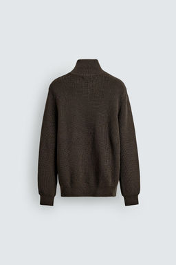 JERSEY PUNTO PERLADO CUELLO CREMALLERA / Chocolate - Zara фото 9