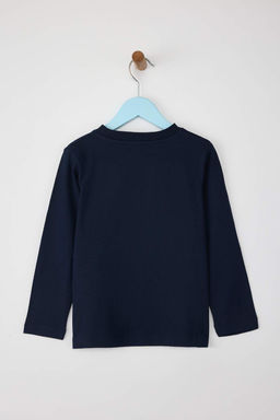 Lacivert-Bordo-Ekru 3lu Unisex Cocuk 100% Pamuk Duz Regular Orme T-Shirt TKDAW26TS00004 - Trendyolmilla фото 17