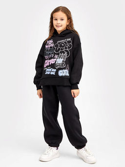 Худи для девочек черное с печатью - Mark formelle фото 2