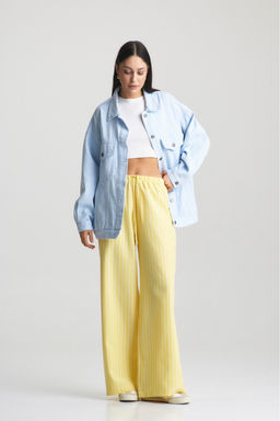 Брюки на шнурке в полоску Yellow - Erist store фото 7