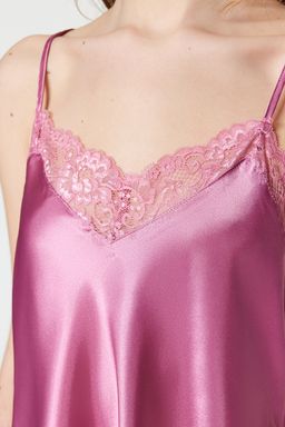 Trendyolmilla Siyah Dantelli Ip Ask?l? Saten Sortlu Dokuma Pijama Tak?m? THMSS22PT0269  фото 30