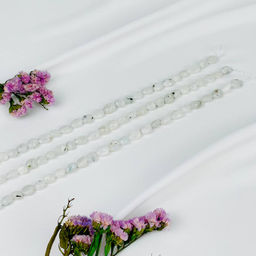 Бусины для украшений из Лунного камня с вкл. Турмалина (галтовка) 40 см