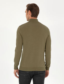 Koyu Haki Slim Fit Bal_k__ Yaka Basic Triko Kazak - Pierre cardin фото 5