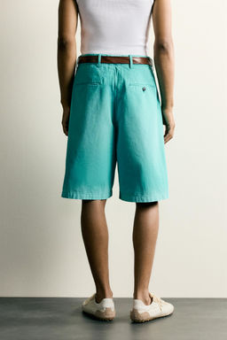BERMUDA LAVADA RELAXED FIT PLIEGUES / Turquesa - Zara фото 3