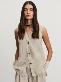 Удлиненный жилет из жатой ткани / Zarina