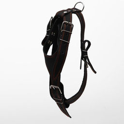 Шлейка кожаная Караульная на фетре, 3,6 см, ОШ 40-74 см, ОГ 95-110 см, чёрная