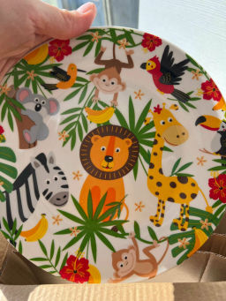 Набор Джунгли 3 предмета: кружка 240 мл, миска 18 см, тарелка 19 см в подар упаковке арт.MFKS3-2 /МФК/  фото 2