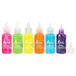 Цена за 24 шт. Гель с блёстками "Остров сокровищ", 20мл, неон, МИКС