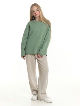 Толстовка с необработанными краями 22-2016 фисташковый - Mini maxi фото 6