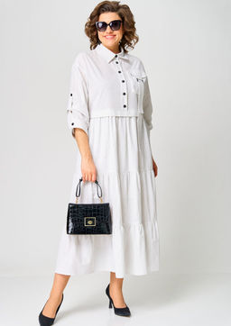 Платье EVA GRANT 7176С белый в полоску