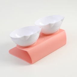Миски пластиковые на розовой подставке 27,5 х 14 х 15 см белые - Пижон фото 4