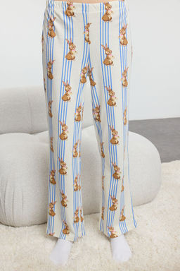 Trendyolmilla Cok Renkli %100 Pamuklu Cizgili Tavsan Desenli Orme Pijama Tak?m? THMAW25PT00193  фото 4