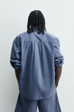 CAMISA LAVADA RELAXED FIT / Azul vigor? - Zara фото 3