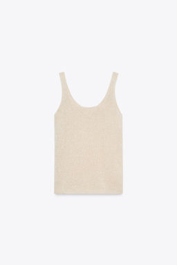 LINEN BLEND KNIT TOP - Zara фото 35