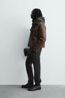 CAZADORA EFECTO ANTE DOBLE FAZ / Marr?n - Zara фото 4